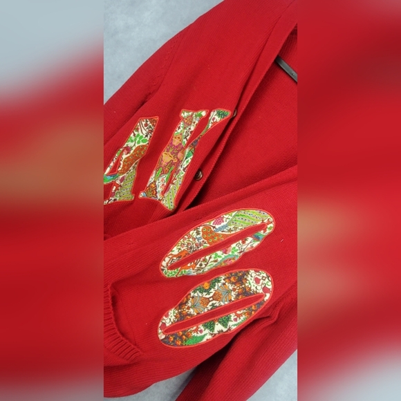 Akoo Mens Roe Sweater (Chili Pepper) Animal Print Embroidered Size S - Picture 4 of 10